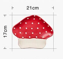 Ceramic Mushroom Design Wide Plate