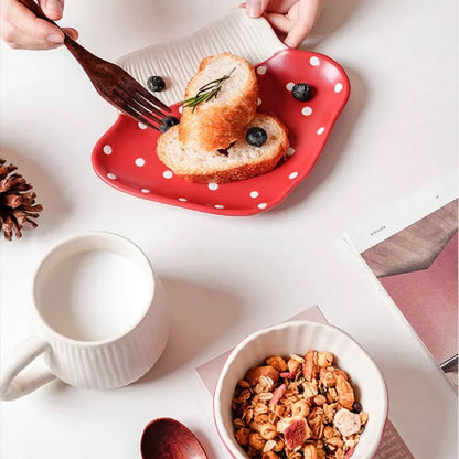 Ceramic Mushroom Design Wide Plate